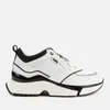 KARL LAGERFELD Women's Aventur Astral Plane Leather Running Style Trainers - White/Black - Image 1