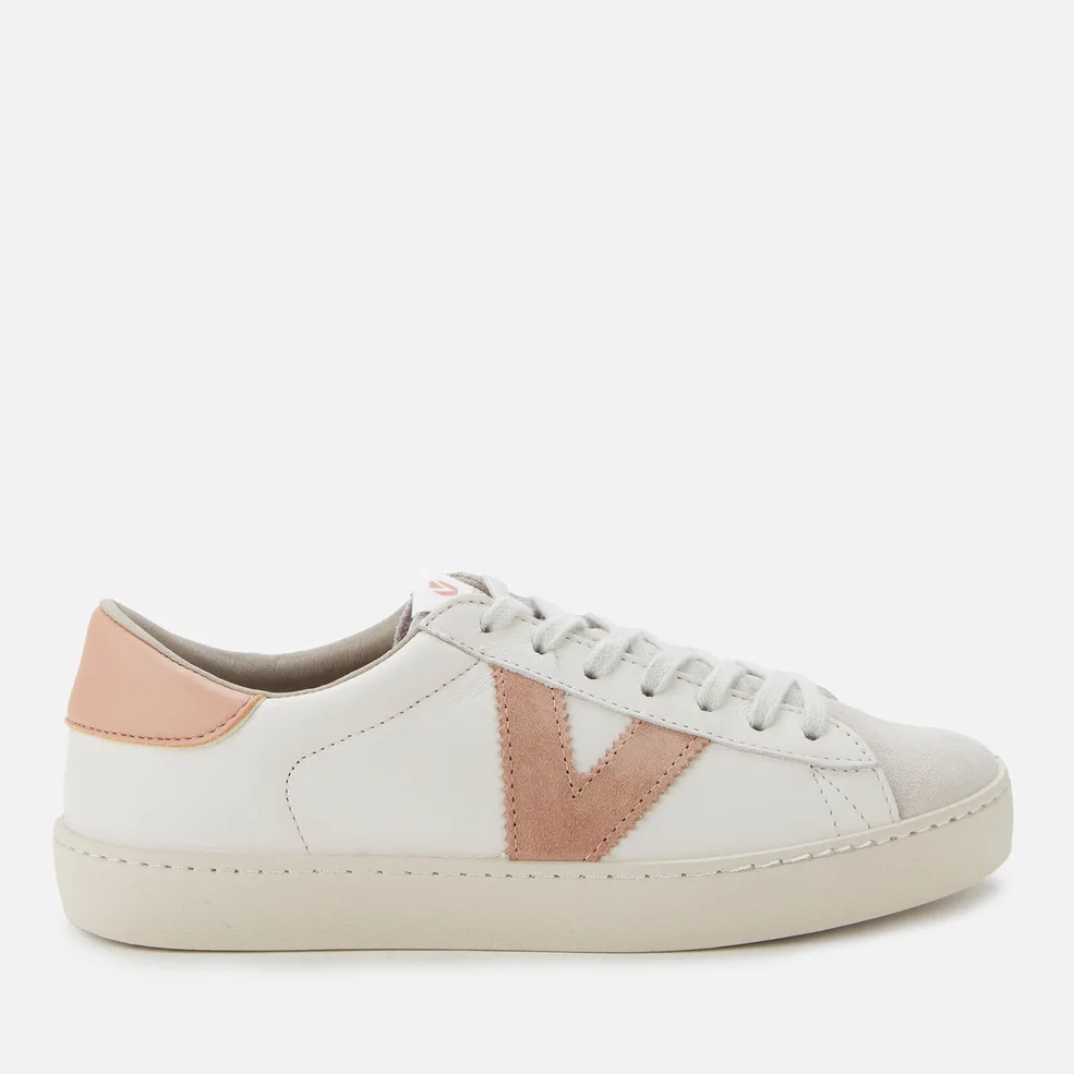 Victoria Women's Sustainable Leather Flatform Trainers - Cuarzo Image 1