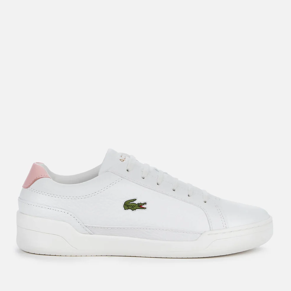 Lacoste Women's Challenge 0120 1 Leather Twin Cupsole Trainers - White/Light Pink Image 1