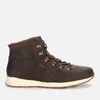Barbour Men's Mills Leather Hiking Style Boots - Dark Brown - Image 1