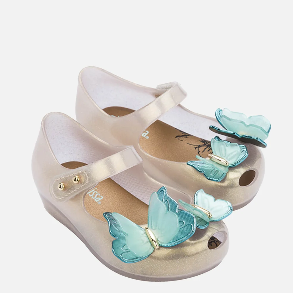 Mini Melissa Toddlers' Mini Ultragirl Butterfly Ballet Flats - Pearl Contrast Image 1