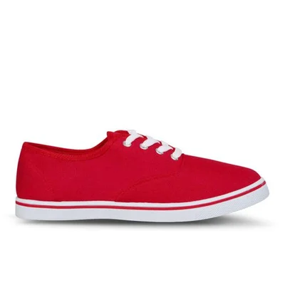 Love Sole Women's Classic Canvas Trainers - Red