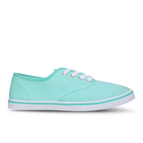 Love Sole Women's Classic Canvas Trainers - Mint Green Image 1