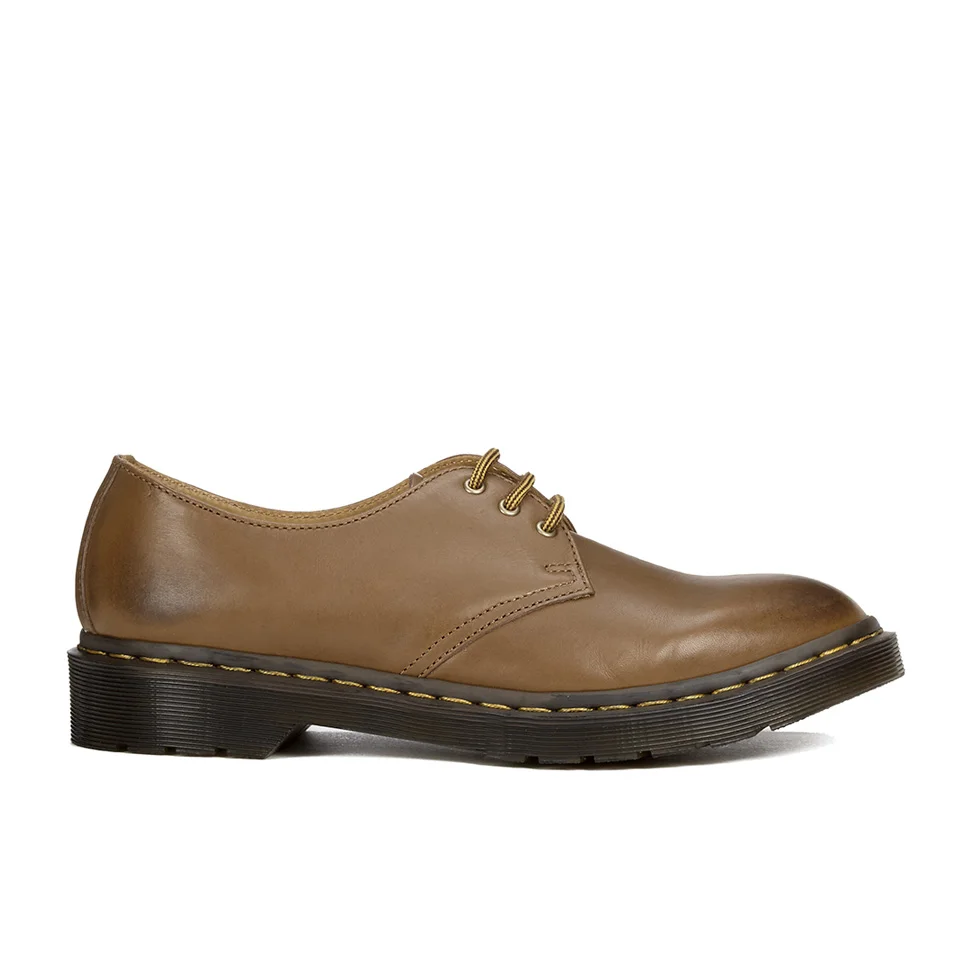 Dr. Martens Men's Milled Dorian 3-Eye Leather Shoes - Brown Image 1