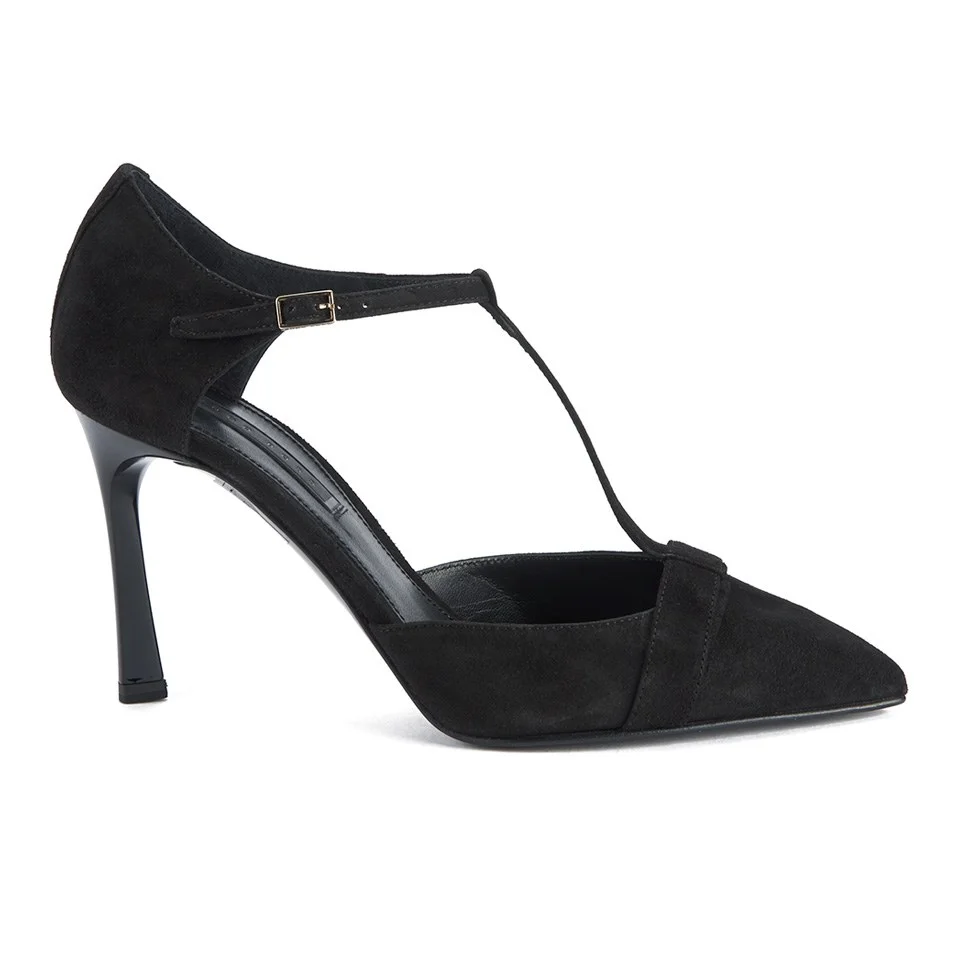 BOSS Hugo Boss Women's Blumie-S T-Bar Leather Pointed Court Shoes - Black Image 1