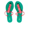 Melissa Women's T-Bar Flip Flops - Emerald/Pink - Image 1