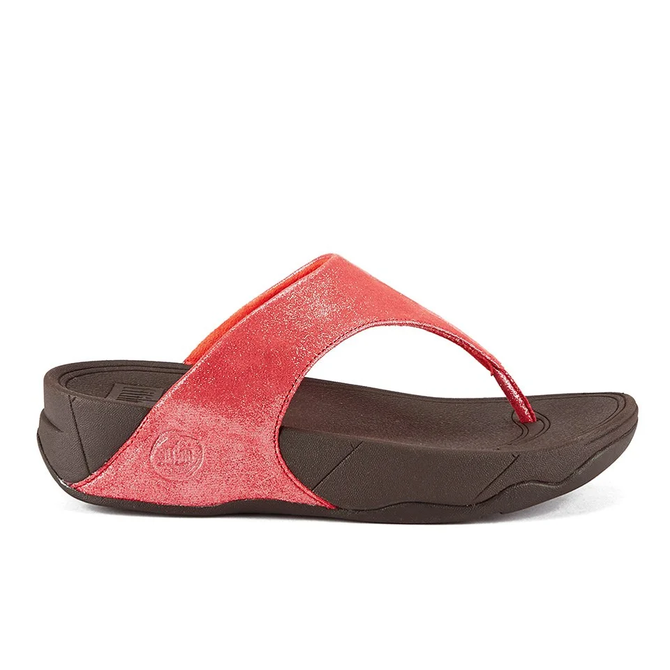 FitFlop Women's Lulu Shimmer Suede Toe Post Sandals - Flame Image 1