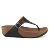 FitFlop Women's The Skinny Cork Leather Toe Post Sandals - Black - Image 1