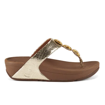 FitFlop Women's Petra Toe Post Sandals - Pale Gold