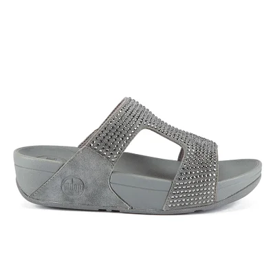 FitFlop Women's Rokkit Suede Slide Sandals - Silver Nova