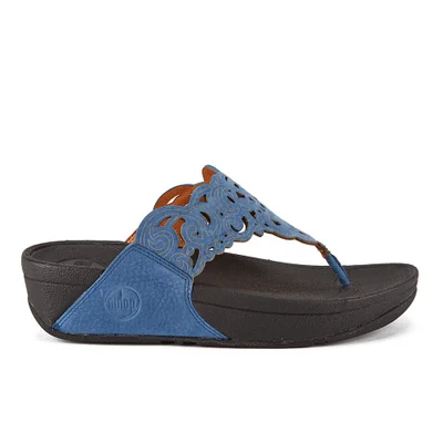 FitFlop Women's Flora Toe Post Sandals - Devon Blue