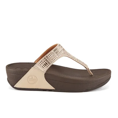 FitFlop Women's Aztec Chada Suede Toe Post Sandals - Rose Gold