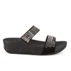 FitFlop Women's Aztek Chada Suede Slide Sandals - Black/Silver - Image 1