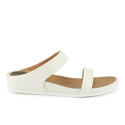 FitFlop Women's Banda Leather Slide Sandals - Urban White