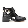 Senso Women's Malika Croc Leather Heeled Ankle Boots - Ebony - Image 1