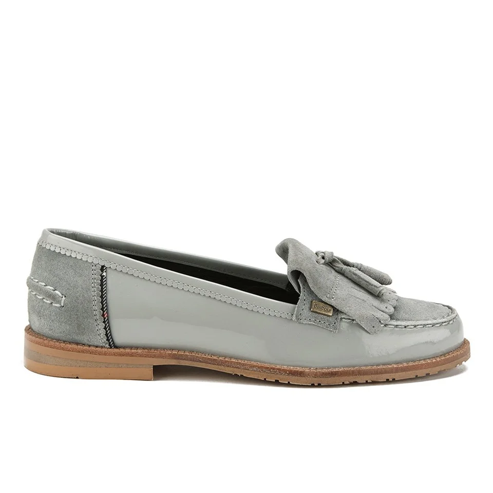 Barbour Women's Amber Suede Tassel Loafers - Soft Grey Image 1