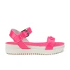 Love Moschino Women's Two Strap Patent Cleated Flatform Sandals - Pink - Image 1