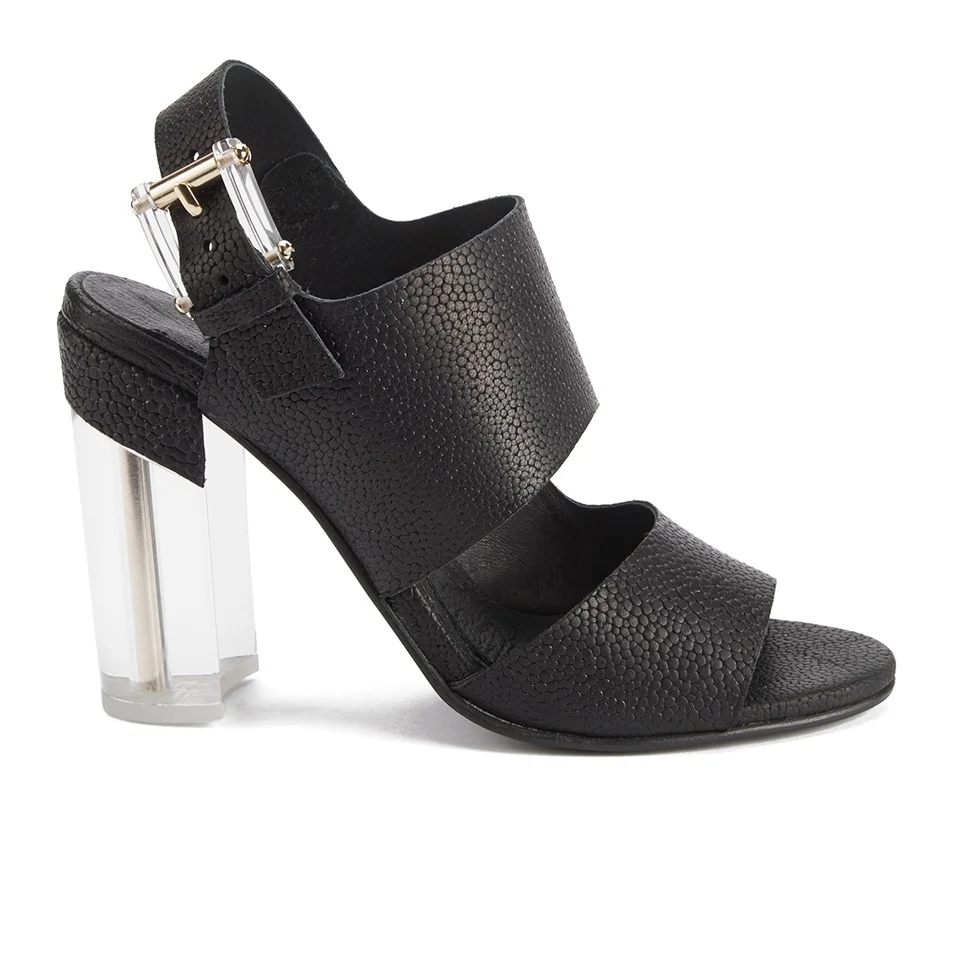 Miista Women's Carlynn Perspex Heeled Leather Sandals - Black Stingray Image 1
