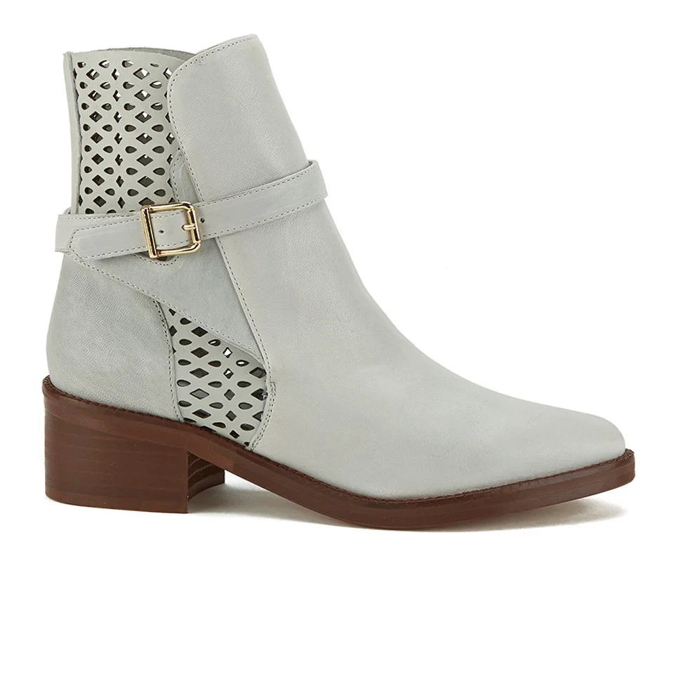 Miista Women's Justine Perforated Leather Ankle Boots - Off White Image 1