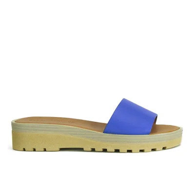 See By Chloé Women's Leather Slip-On Flat Sandals - Blue