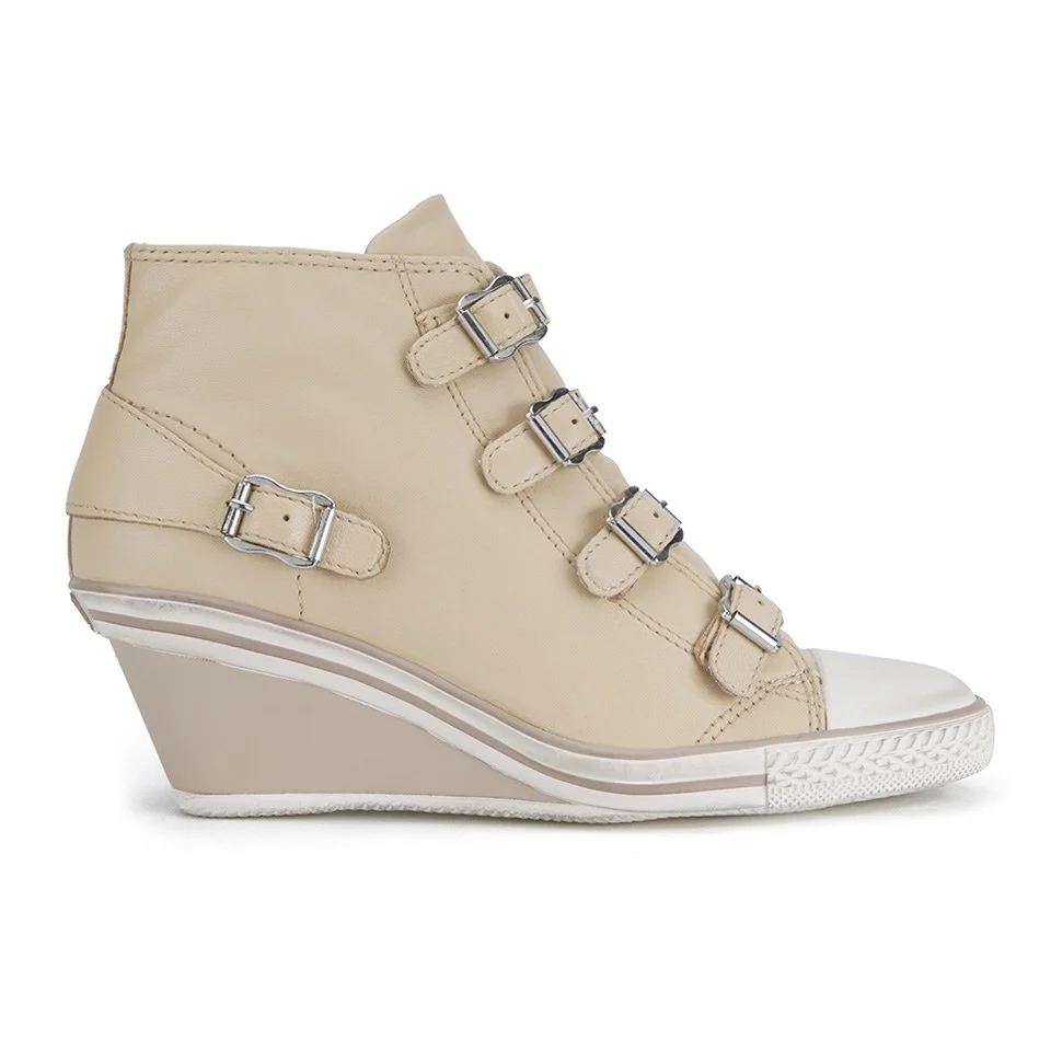 Ash Women's Genial Wedged Leather Trainers - Clay Image 1