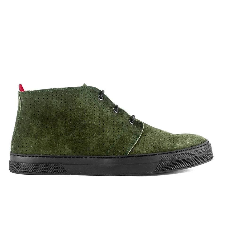 Oliver Spencer Men's Beat Perforated Suede Chukka Trainers - Moss Green Image 1