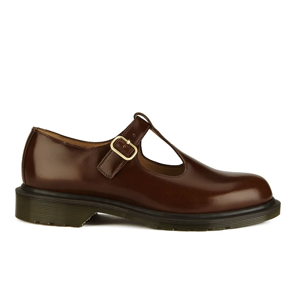 Dr. Martens Women's 'Made in England' Classics Talliah T Bar Leather Flats - Tan Boanil Brush Image 1