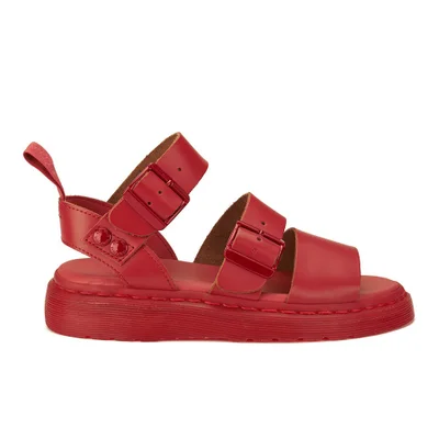 Dr. Martens Women's Gryphon Flat Leather Sandals - Red Vintage Smooth