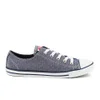 Converse Women's Chuck Taylor All Star Dainty Chambray Canvas Trainers - Navy - Image 1