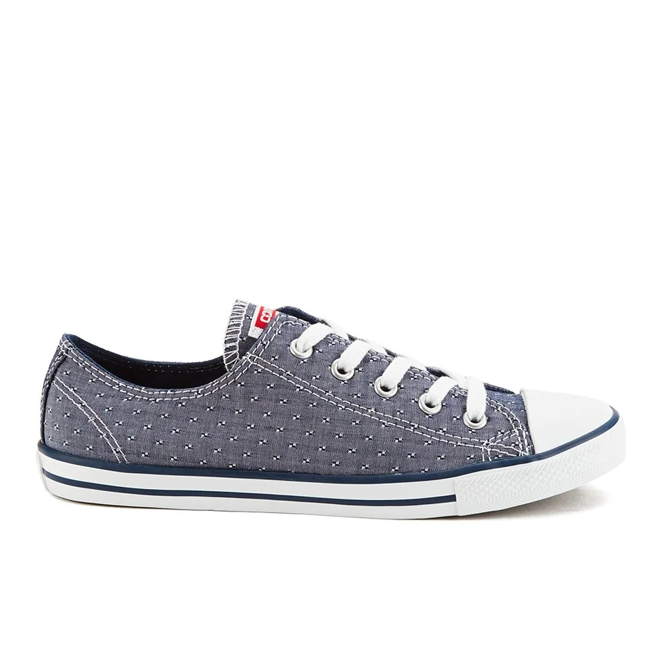 Converse Women's Chuck Taylor All Star Dainty Chambray Canvas Trainers - Navy Image 1