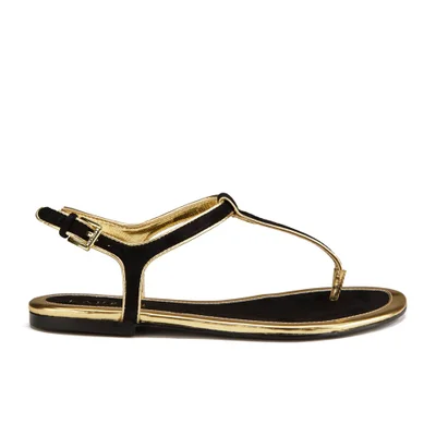 Lauren Ralph Lauren Women's Abegayle Metallic Trim Sandals - Black/Gold