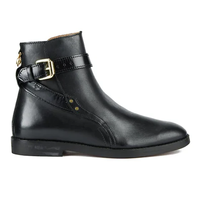 Hudson London Women's Quartz Buckle Leather Ankle Boots - Black