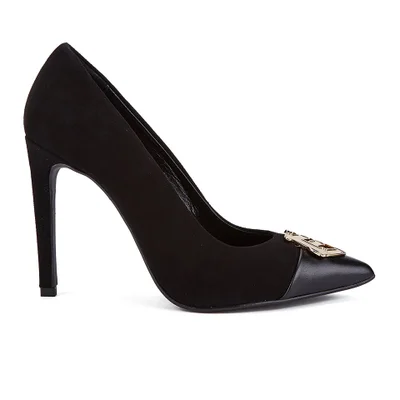 Love Moschino Women's Suede Pointed Buckle Court Shoes - Black