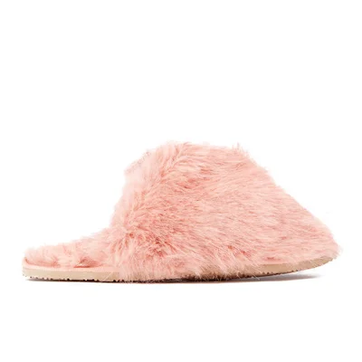 Ted Baker Women's Breae Fluffy Slippers - Light Pink Fux Fur