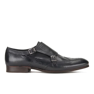 Hudson London Men's Welch Double Buckle Leather Brogues - Black
