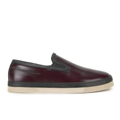 Paul Smith Shoes Men's Lyle Leather Slip On Trainers - Bordo High Shine