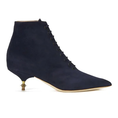 Vivienne Westwood Women's Pointed Orb Heel Lace Up Suede Ankle Boots - Midnight
