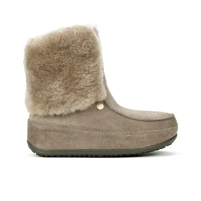 FitFlop Women's Mukluk Moc Cuff Suede Shearling Lined Boots - Bungee Cord
