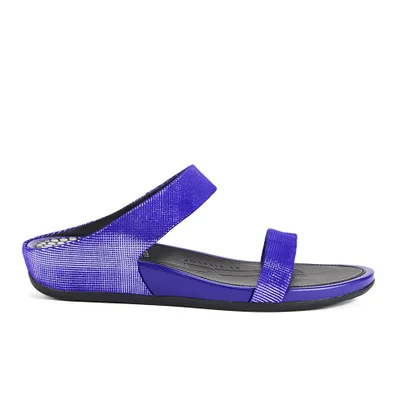 FF2 by FitFlop Women's Banda Foil Leather Slide Sandals - Mazarine Blue