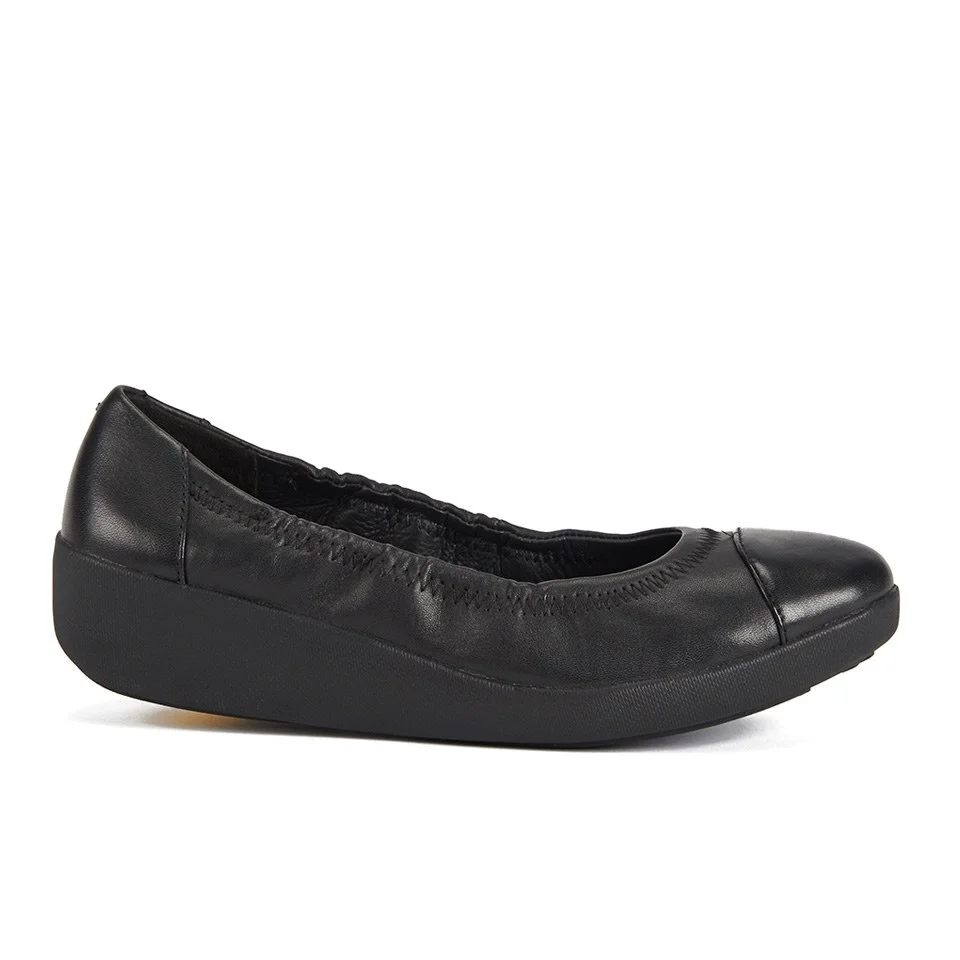 FF2 by FitFlop Women's F-Pop Leather Ballerina Flats - All Black Image 1
