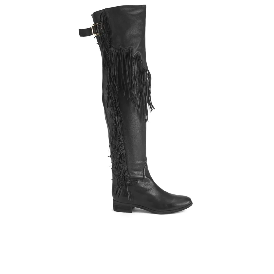 See By Chloé Women's Suede Tassle Over the Knee Boots - Black Image 1