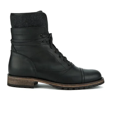 Belstaff Men's Faystar Lace-Up Leather Tall Boots - Black