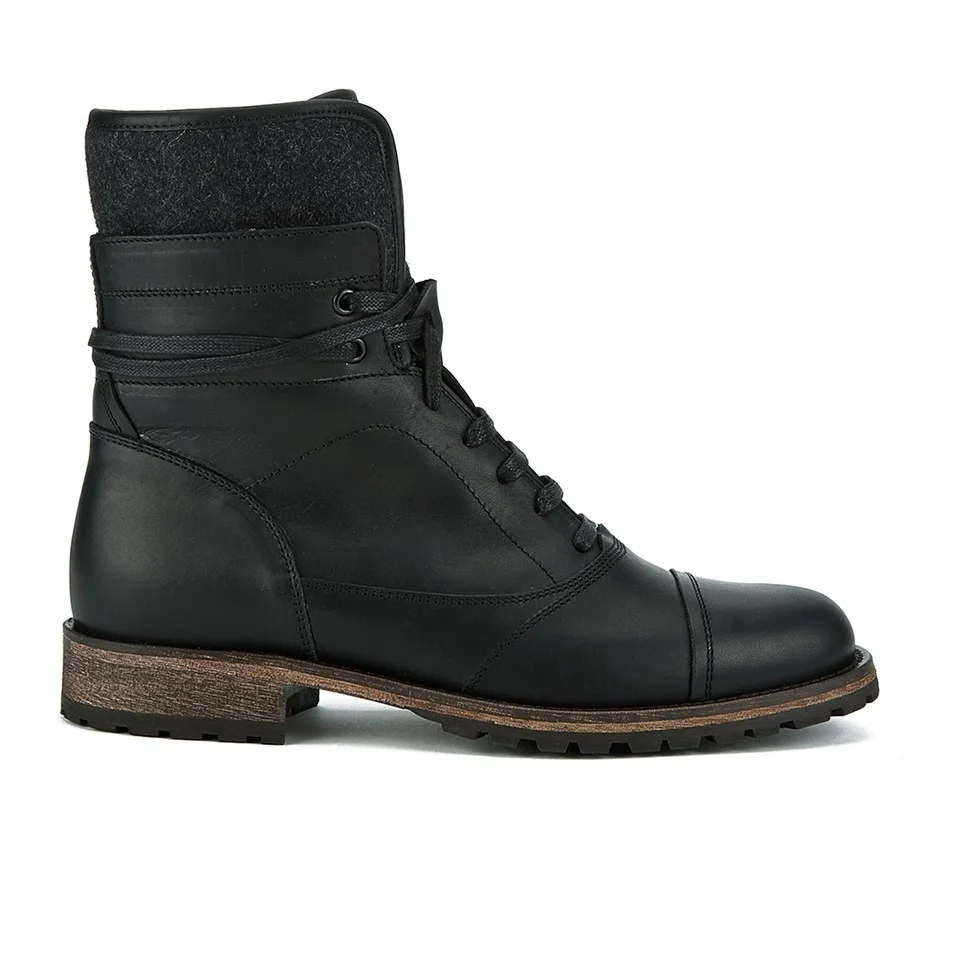 Belstaff Men's Faystar Lace-Up Leather Tall Boots - Black Image 1