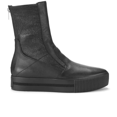 Ash Women's Kick Leather High Flatform Boots - Black