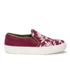 Markus Lupfer Women's Multi Printed Slip-On Trainers - Burgundy Suede/Pink Embroidery - Image 1