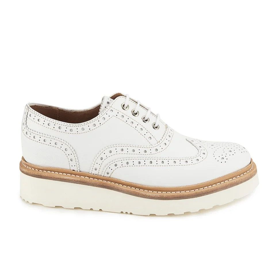 Grenson Women's Emily Leather Brogues - White Calf Image 1