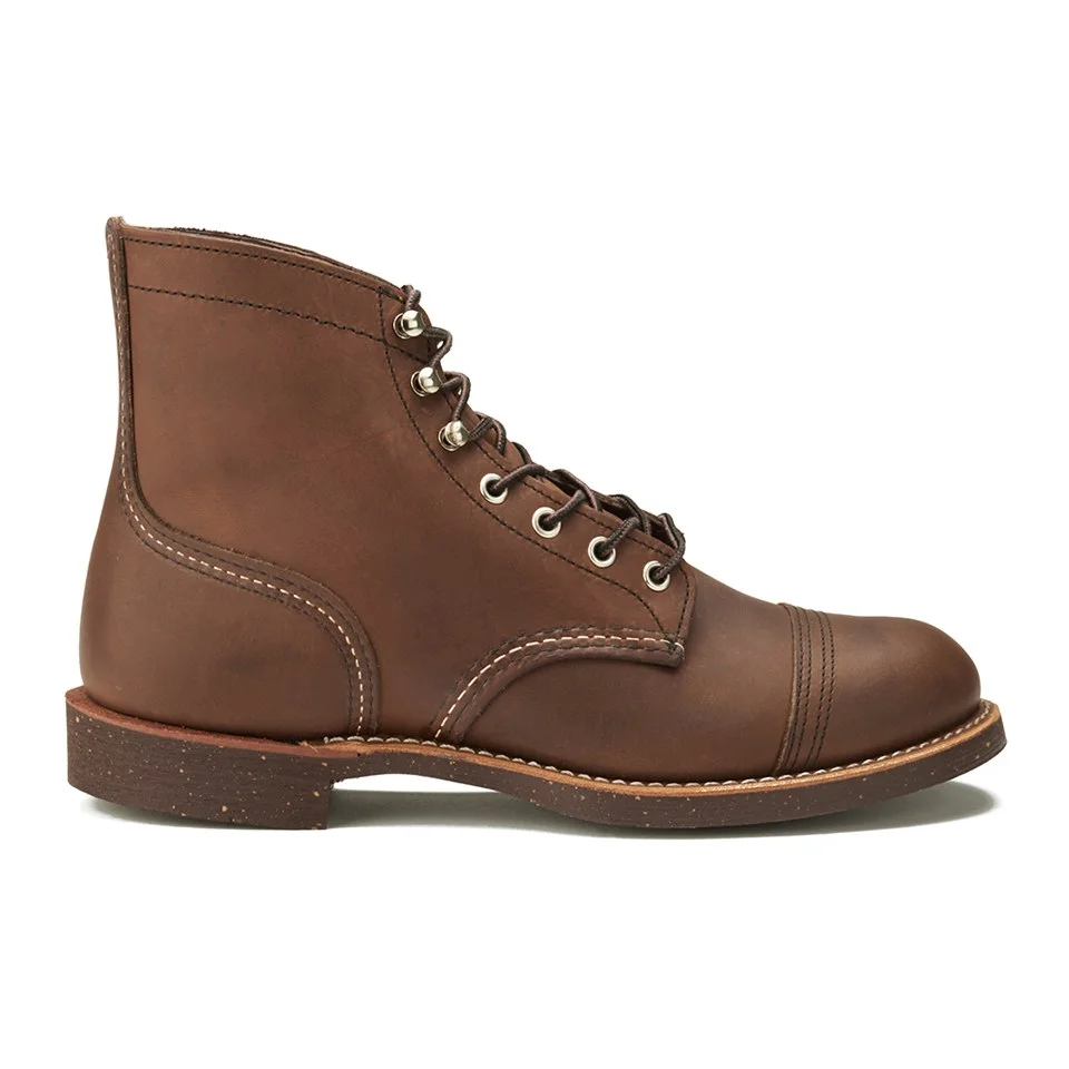Red Wing Men's 6 Inch Iron Ranger Toe Cap Leather Lace Up Boots - Amber Harness Image 1