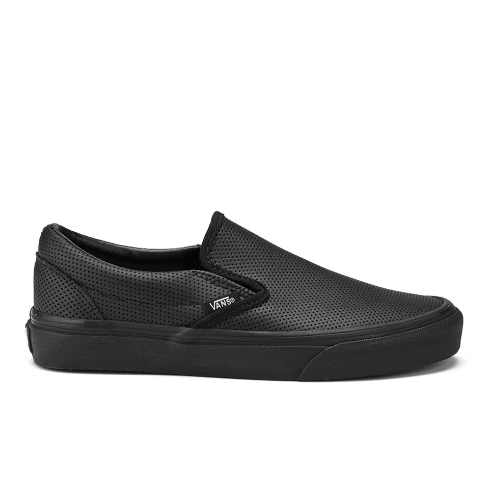 Vans Women's Classic Slip-On Perforated Leather Trainers - Black Image 1