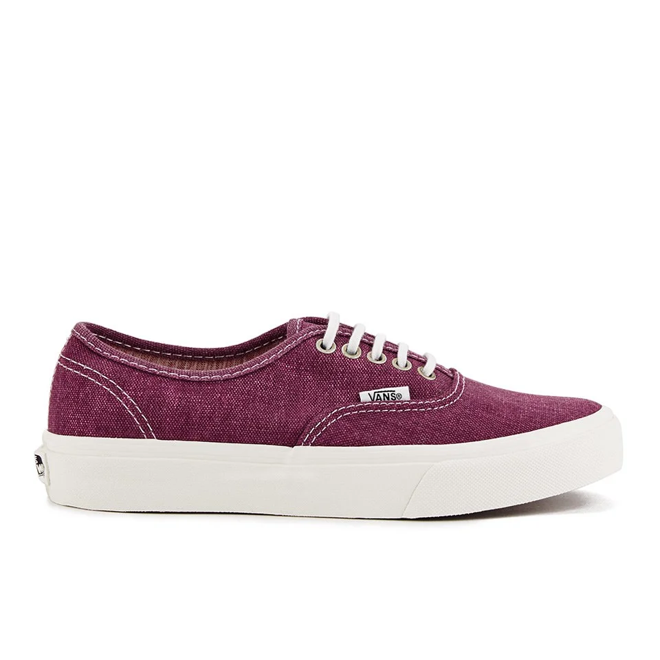 Vans Women's Authentic Slim Stripes Trainers - Washed/Tawny Port Image 1