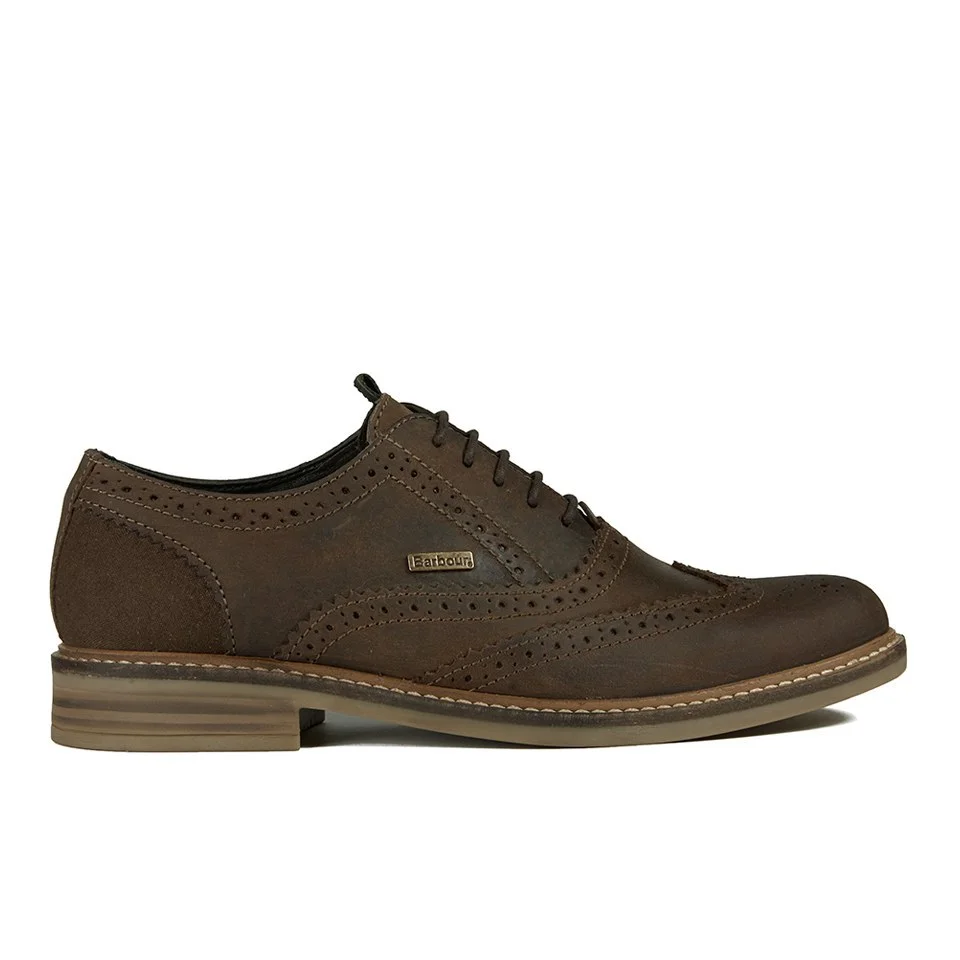 Barbour Men's Redcar Leather Oxford Derby Brogues - Dark Brown Image 1